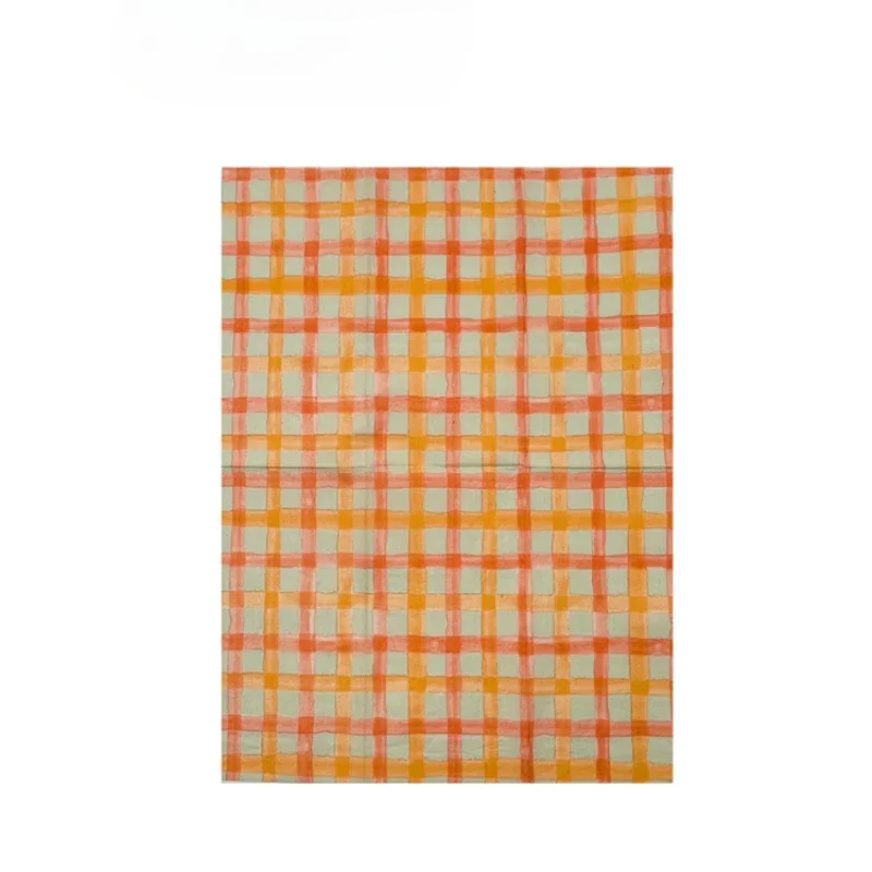 Paper Napkins 20pcs 33*40cm 2-Ply Orange Plaid Printed Napkins