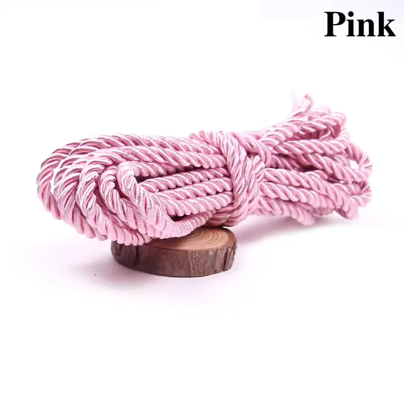 Luxurious Twisted Satin Cord for DIY Crafts & Home Decor - 5mm Braided Decorative Rope