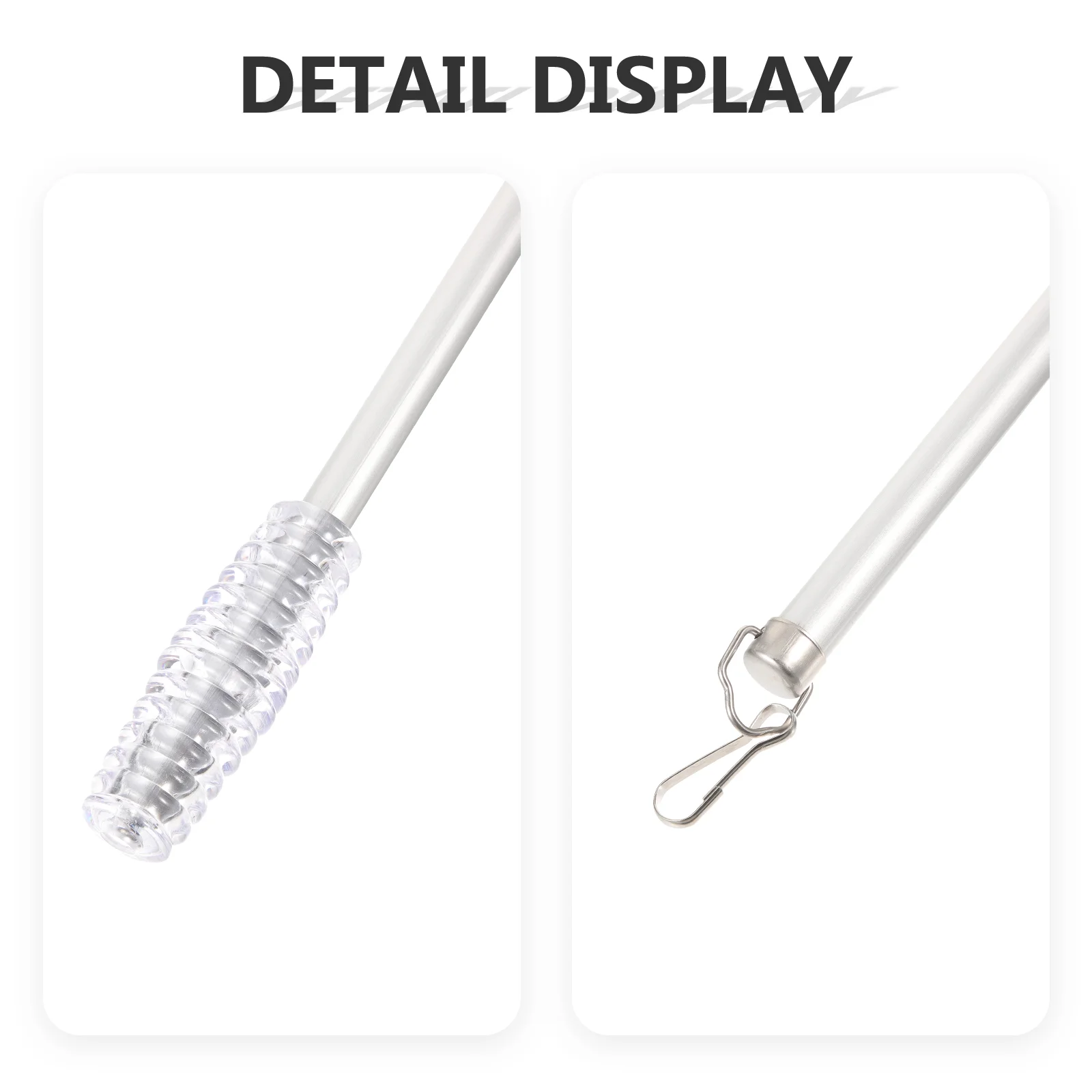 50cm Black Curtain Wand Drapery Pull Rod Thread Handle Drapery Pull Rod Curtain Wand Vertical Blinds Opener Stick Hardware