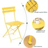 3-Piece Folding Bistro Set, 2 Chairs and 1 Table, Weather-Resistant Outdoor/Indoor Conversation Set for Patio, 4