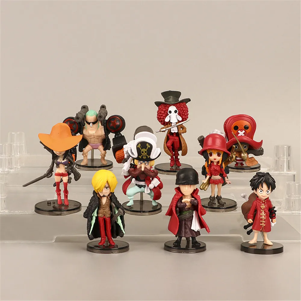 

9pcs/set One Piece Figure Zoro Luffy Nami Robin Sanji Chopper Franky Brook Anime PVC Action Figures Statue Model Dolls Toys Gift