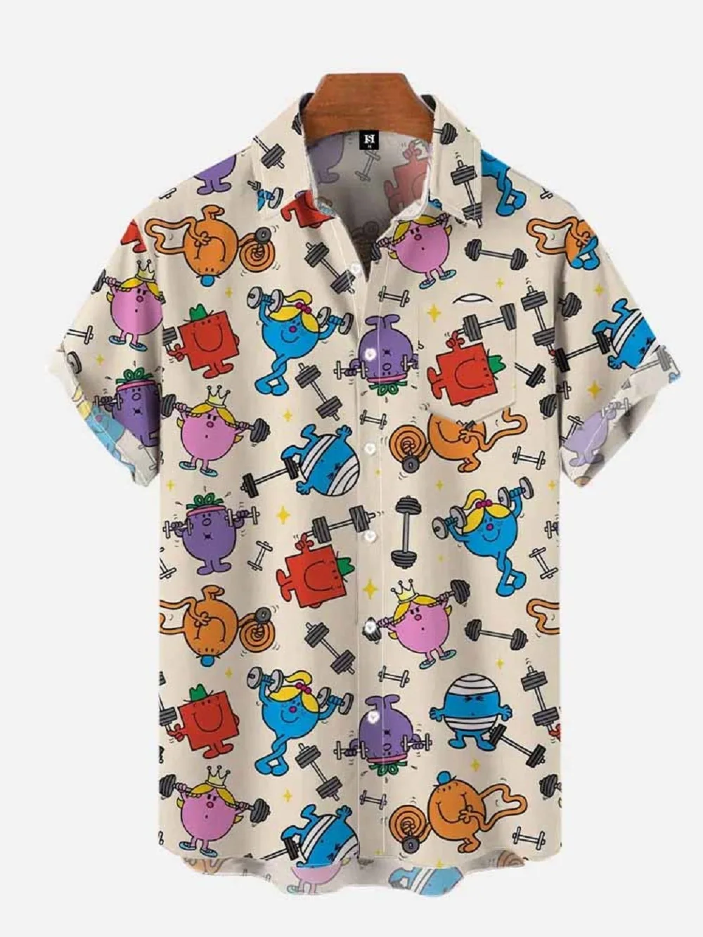 Tropical Colorful Tropical Jungle And Pineapple Pattern 3D Print Men's Short Sleeve Shirts For Men Fashion Hawaiian Shirt