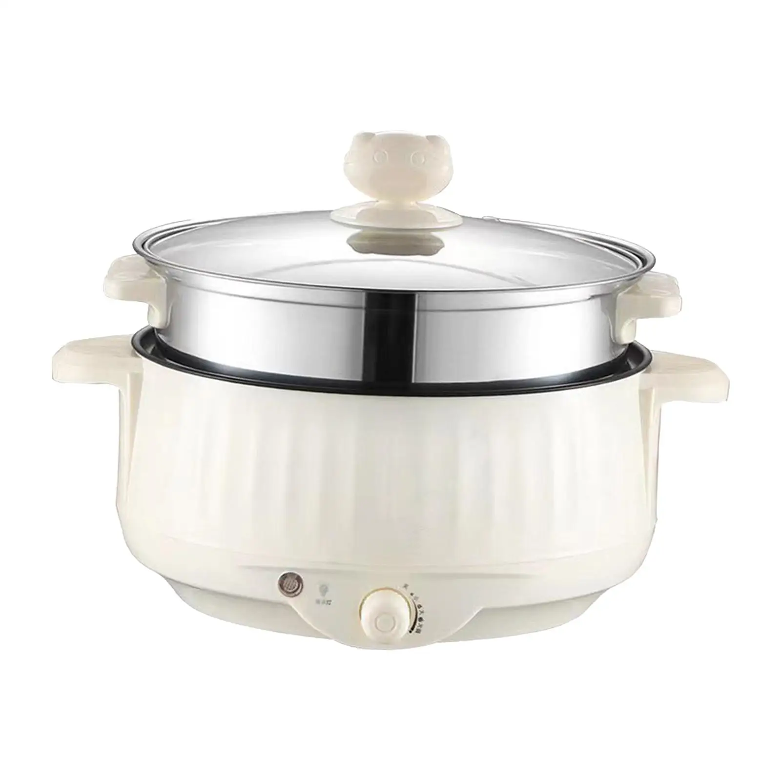 Electric Cooking Pot Nonstick 1.7L Stainless Steel Multifunctional 3 Gear Electric Skillet for Noodles Ramen Porridge Eggs 5