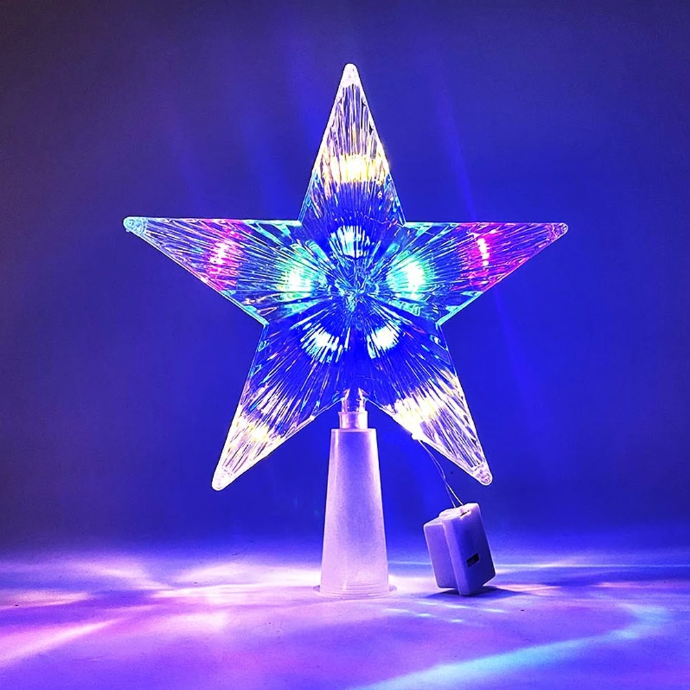 15cm LED Christmas Tree Top Star Light – Glowing Tree Topper Lamp for Xmas Tree Decoration & Party Décor