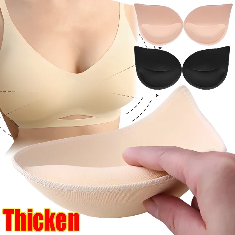 

3D Thicken Sponge Bra Pads Sexy Breast Insert Push Up Bra Enhancer Swimsuit Bikini Pad Removeable Foam Chest Accessories Women