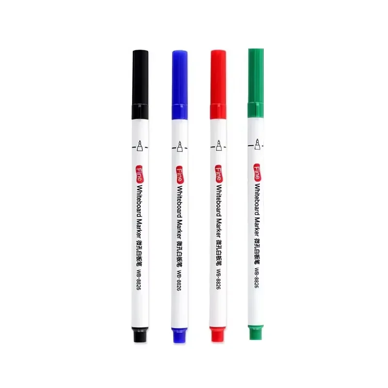 Set of Multicolour Magnetic Dry Erase Markers - Extra Fine 0.5mm Tip for Office and School Whiteboards (4/8/12 Pieces)