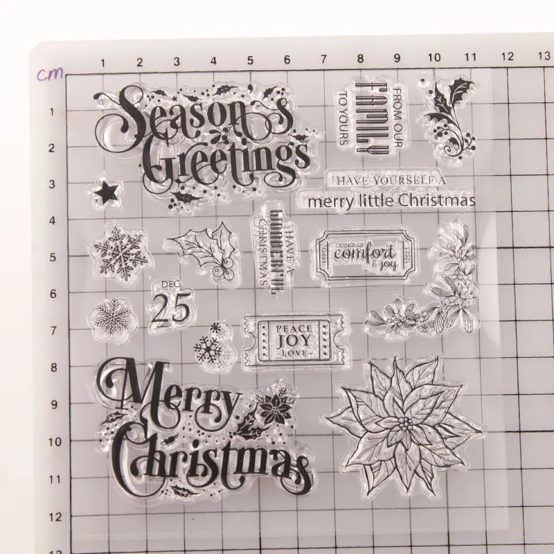 Merry Christmas Clear Stamps Transparent Silicone Stamp Seal for Card Making Decoration and DIY Scrapbookig T1639,clear stamps,clear rubber stamps,christmas cutting dies and stamps
