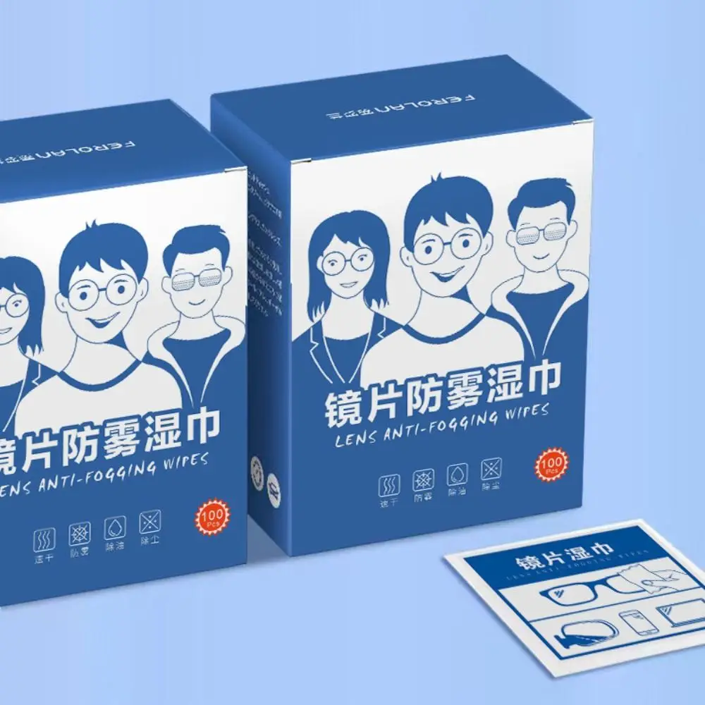 100Pcs Disposable Eyeglass Cleaning Pads Traceless Quick Drying Mobile Phone Screen Wipes Remove Oil Dust Removal