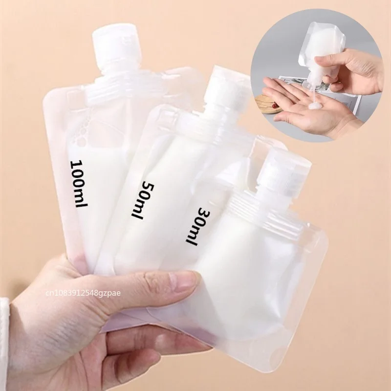 Lotion Dispenser Refillable Bags 30/50/100ML Travel Reusable Pouch Shampoo Liquid Storage Container