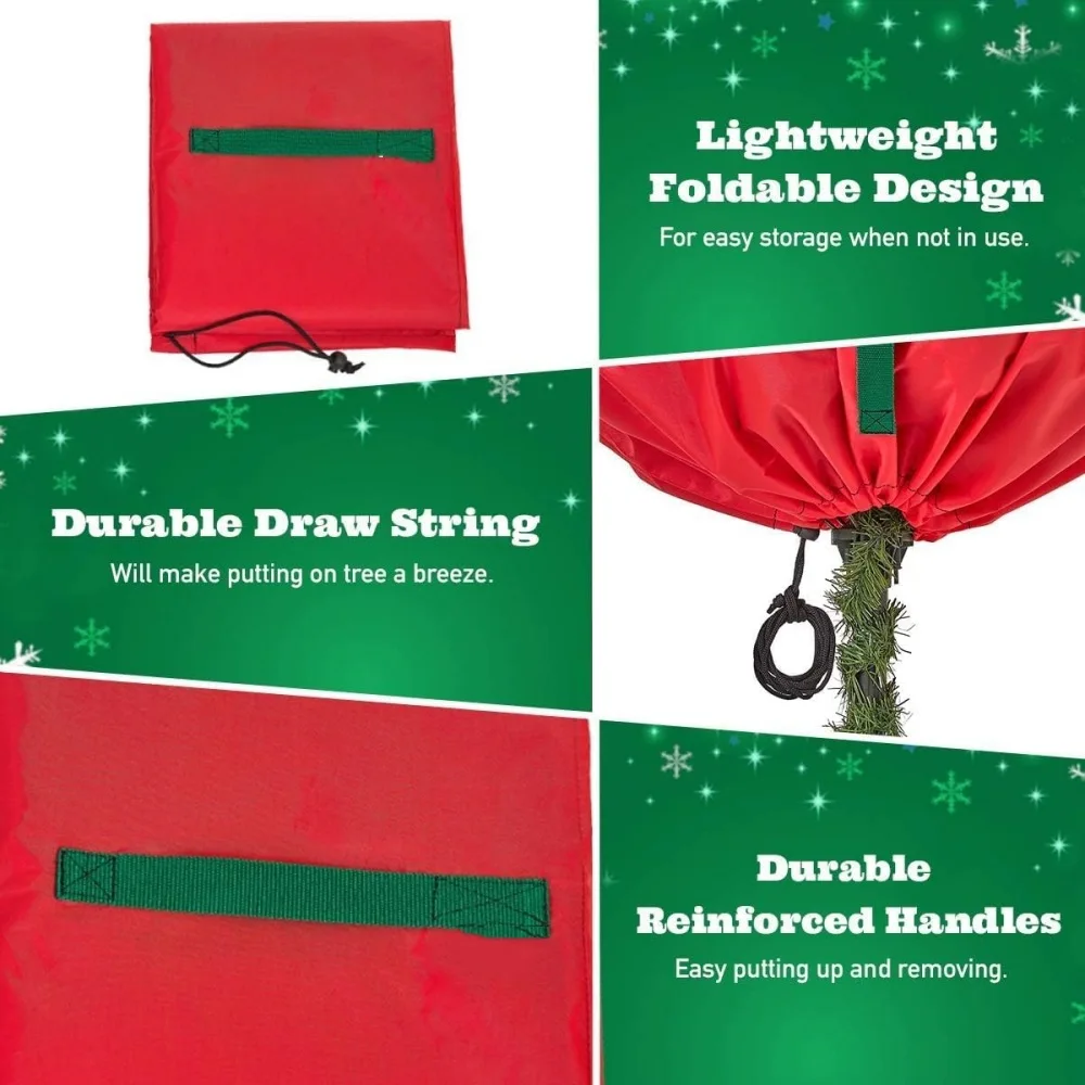Christmas Tree Storage Bag Upright Christmas Tree Storage Bag Waterproof Dustproof Organizer for Topiary Fake Tree Durable Lightweight Easy Covers
