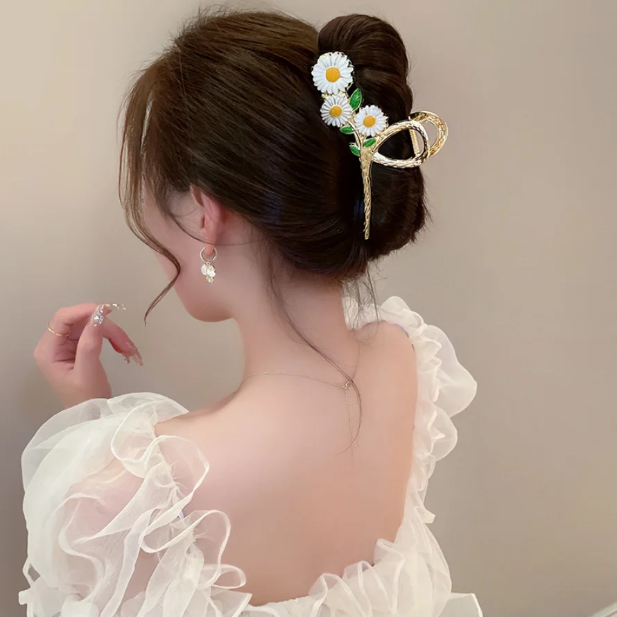 Haarklammern mit Glocken-Orchideenblumen, für Damen und Mädchen, Krabbe, groß, Premium-Gefühl, Kratzklammer, Herbst-Hundert-Haifischklammer – Detail 11