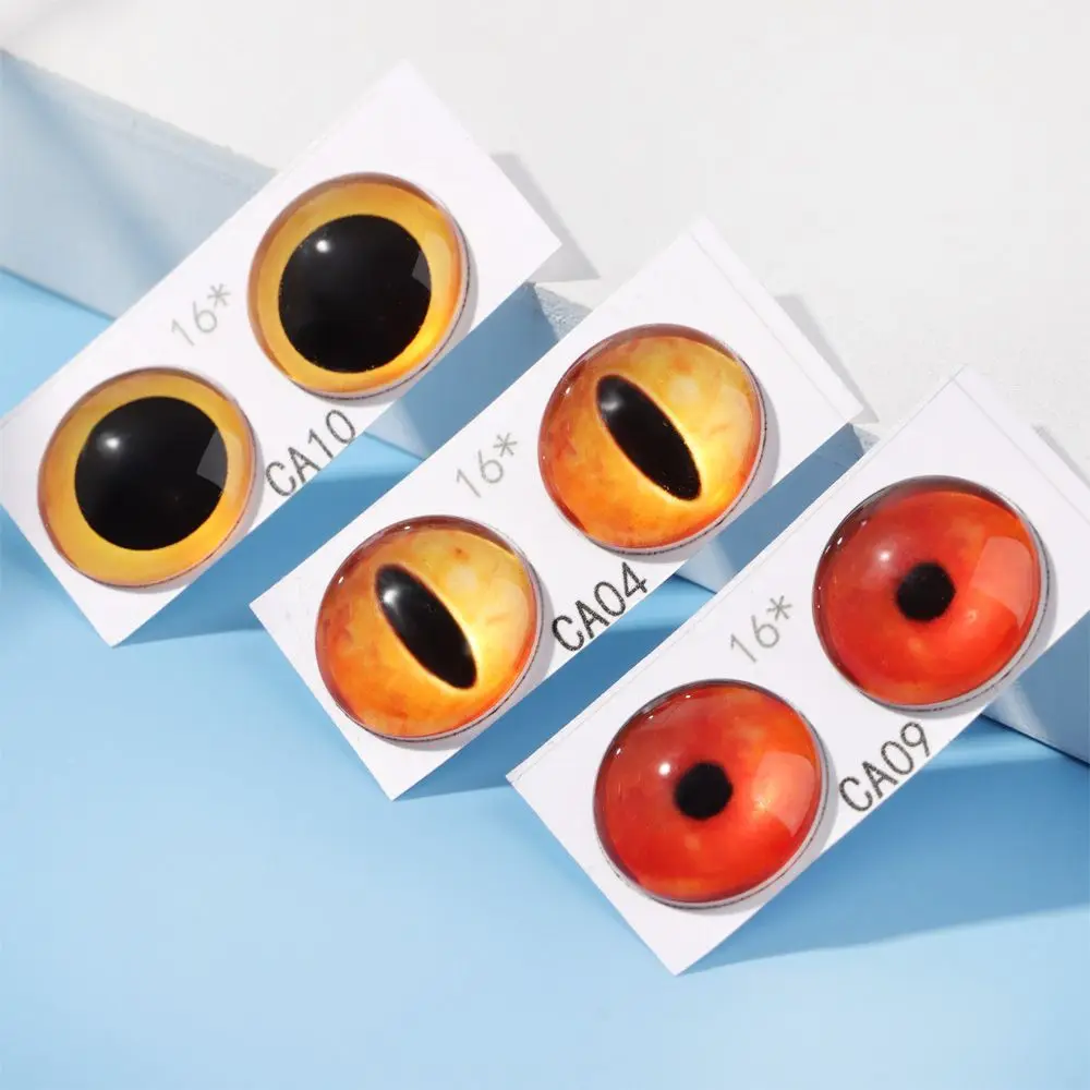2PCS 16mm Glass Eye Simulation Animal DIY Cat Pet Dog Time Gem Twist Stick Wool Felt Accessories Handmade Doll Eyes Doll Toy