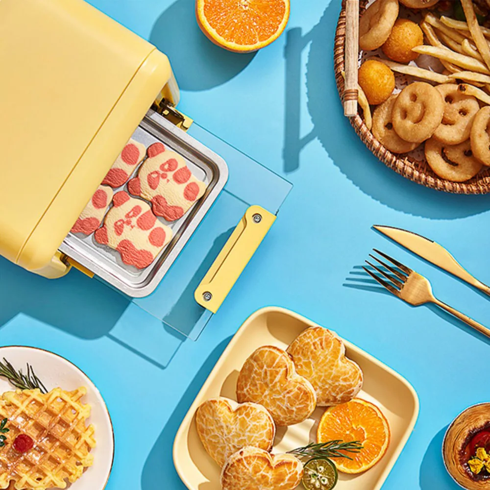 DMWD Household 5L Electric Oven Mini Baking Tool Bread Toaster Dessert Cake Pizza Maker 2 Layers Breakfast Machine BBQ Roaster 5