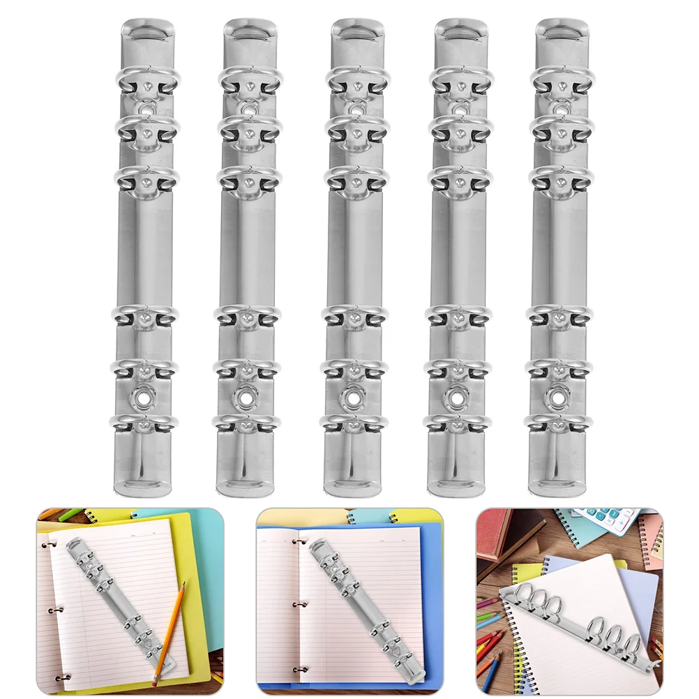

5 Pcs Binder Clips Fasteners for File Folders Accessories Mechanism 6 Ring Notebook 6-hole Mechanisms Campus