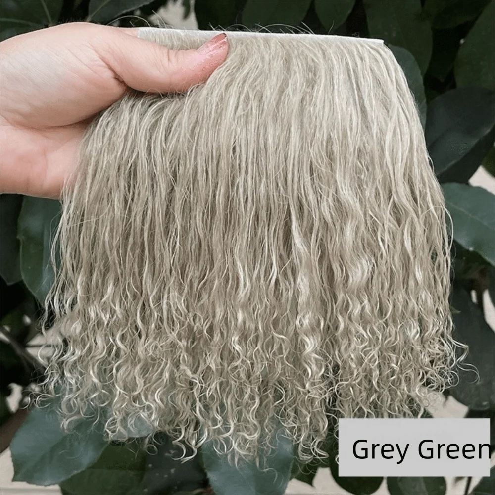 Mongolia Fur Sheepskin Wool Extensions Hair Row Curly Texture Lamb Fur Pelt DIY Wig Doll Wig Durable BJD Dolls Wigs