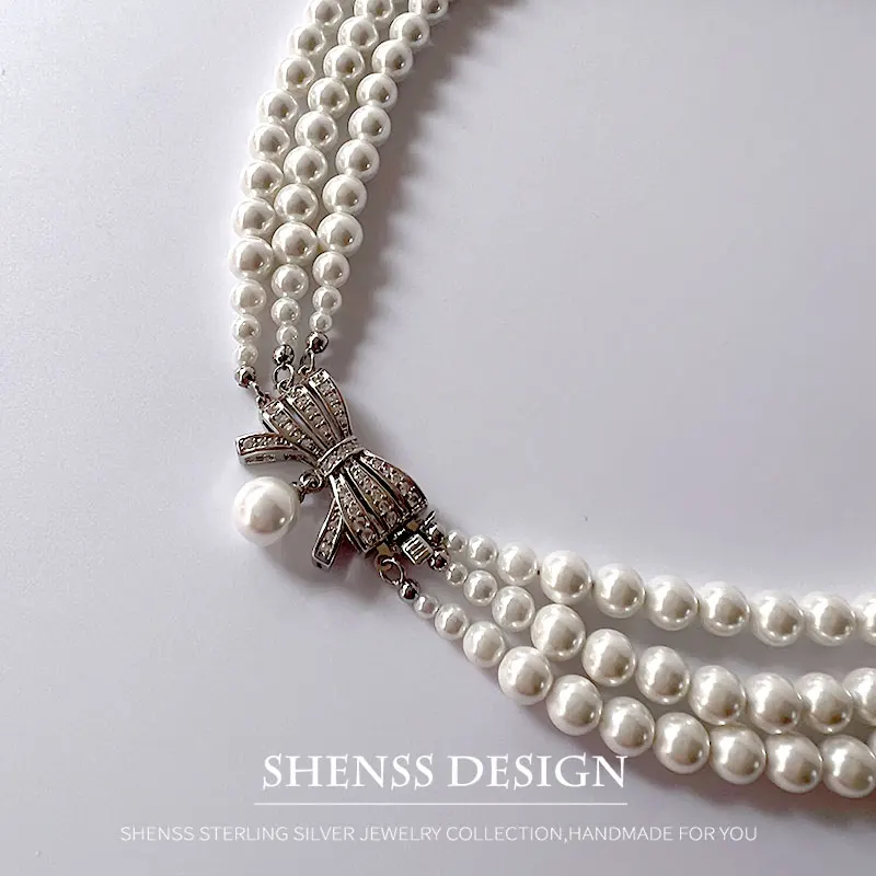 High Quality 6mm Shell Pearl Necklace With Copper Clasp for Women Wedding