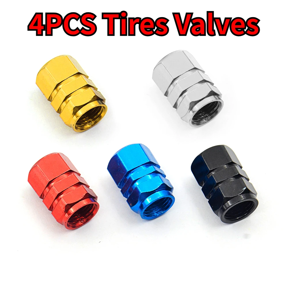 4PCS Universal Tube Tyre Bicycle Air Valve Caps Dustproof for Audi Tire Valve Caps Bike Wheel