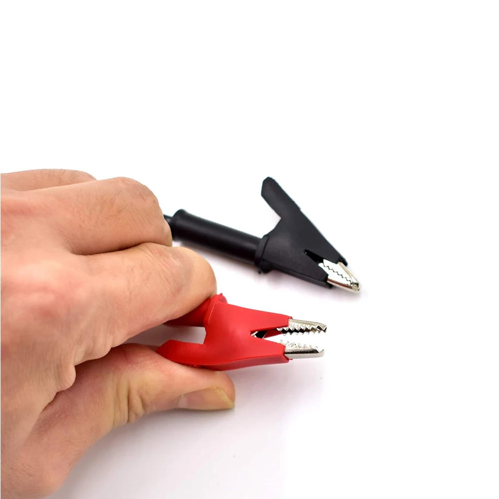 2 Pcs 15A 1M Dual Ended Crocodile Alligator Clips Test Lead Alligator Clips to Clip Heavy Duty Silicone Test Leads