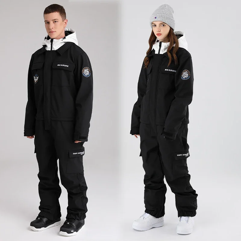 Winter Ski Suit One-Piece Men Women Windproof Waterproof