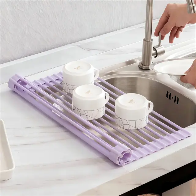 Silicone Roll-Up Dish Drying Rack 3