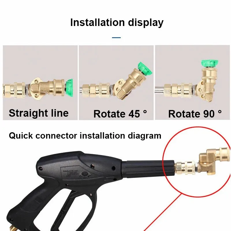High Pressure Water Gun Movable Joint 1/4 Quick Insertion 5-speed Adjustable Rotating Nozzle 3