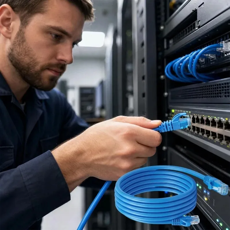 기가비트 네트워크 케이블 Cat6 250MHz UTP RJ45 이더넷 코드 8P8C 금도금 플러그 산화방지 화이트 플랫 5m PS5 스마트 TV NAS용