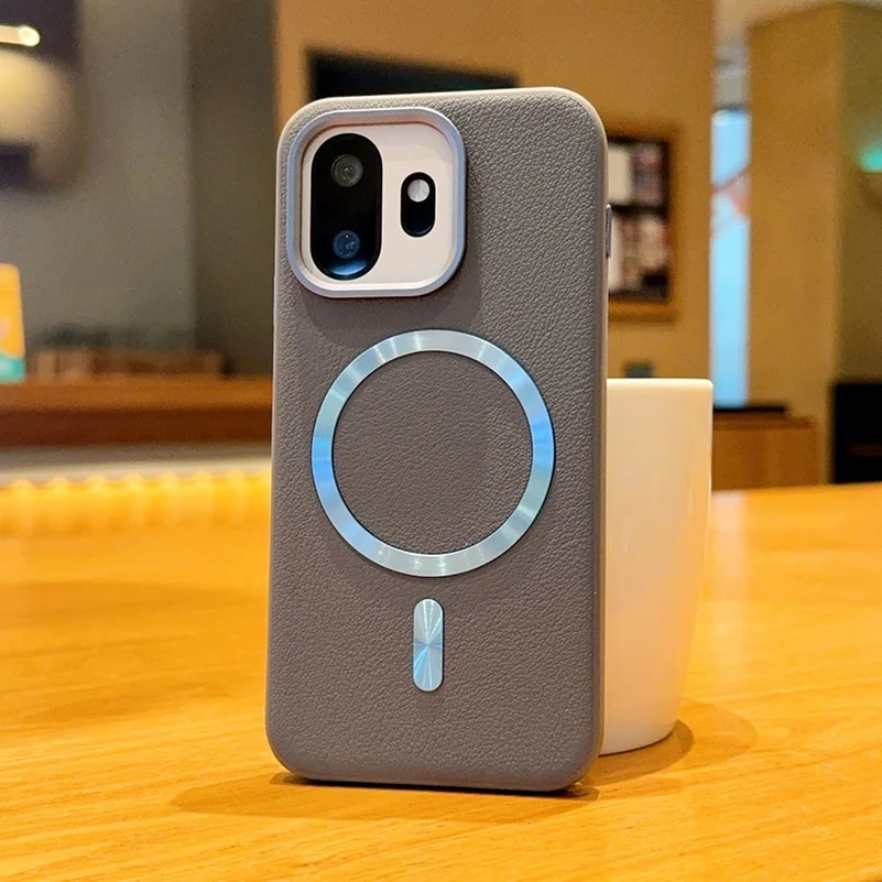 Elegant Leather Case with Magnetic Ring and Enhanced Camera Protection