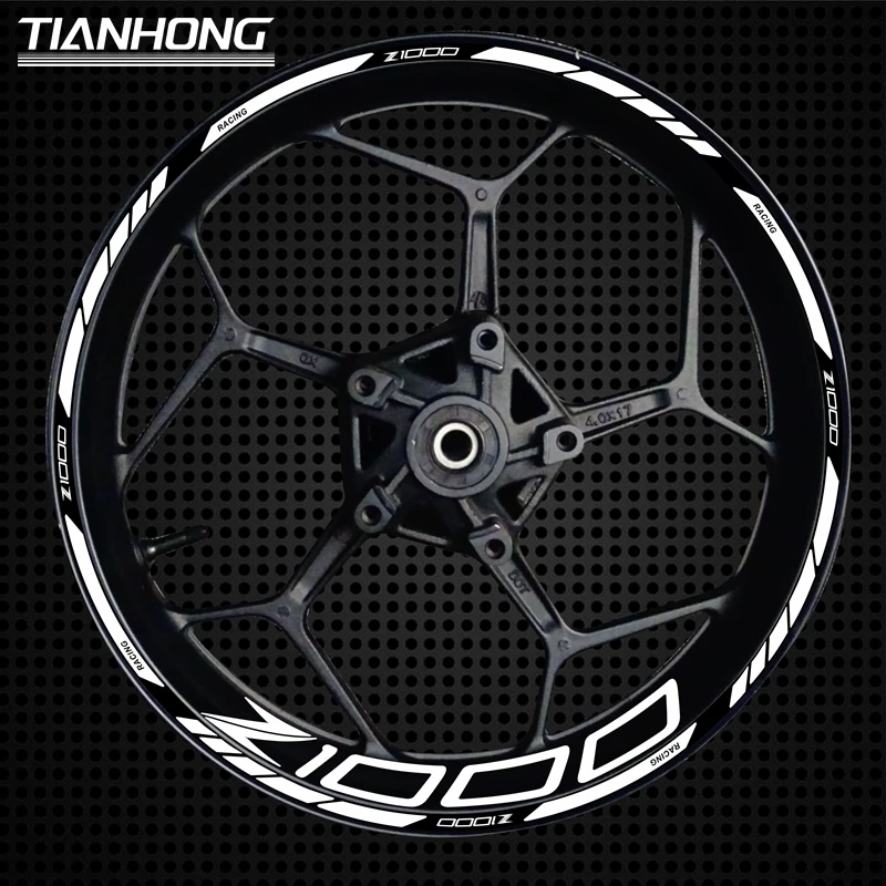 Suitable for Motorcycle  Z800 Z900 Z1000 Wheel Hub Personality Modified Car Rim Steel Ring Sticker Applique suitable for 17 inch motorcycle track version z1000 900 8000wheel hub personality modified car rim steel ring sticker applique