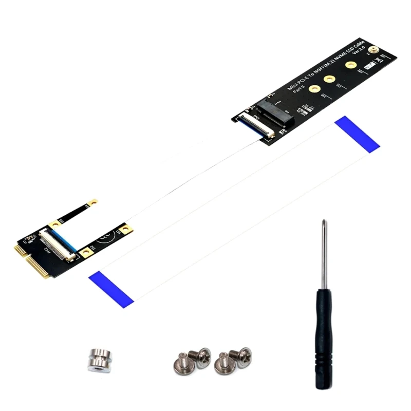 

Легко подключите твердотельный накопитель NVME M.2 (NGFF) к адаптеру Mini PCIe с помощью кабеля FFC длиной 15 см/25 см.
