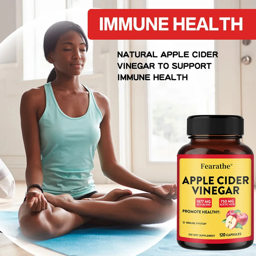 Fearathe Organic Apple Cider Vinegar, Detox, Weight Management, Ketogenic Diet, Suitable for Men and Women Vegetarian Immunity