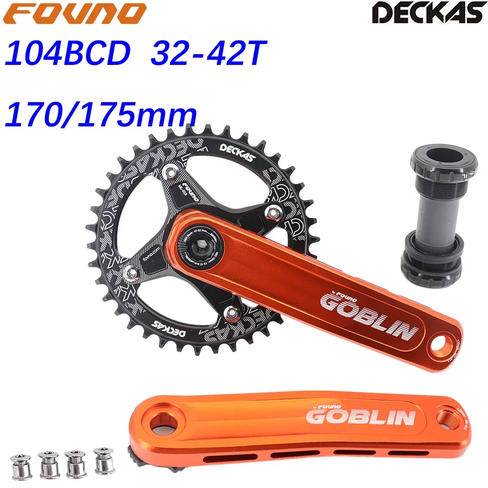 

Fovno MTB Crankset 104BCD Bike Crank 170mm 175mm Chainring 32t 34t 36t 38 1 Speed 1x Ghost Phantom for Sram Crankset Goblin