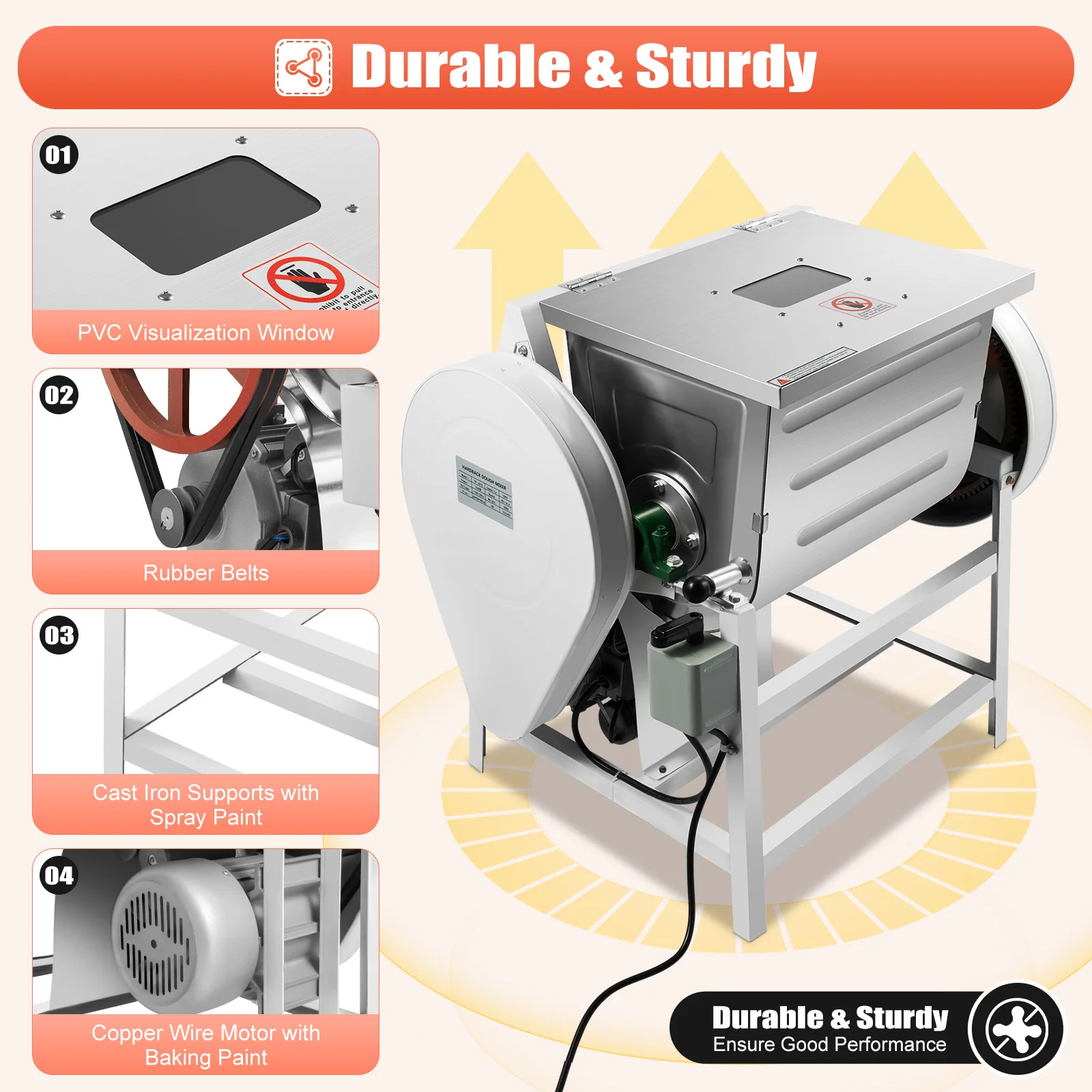 30 QT 15KG Commercial Electric Flour Meat Mixing Mixer 110V Dough Mixer Machine Commercial 30QT Electric Dough Stand 110V