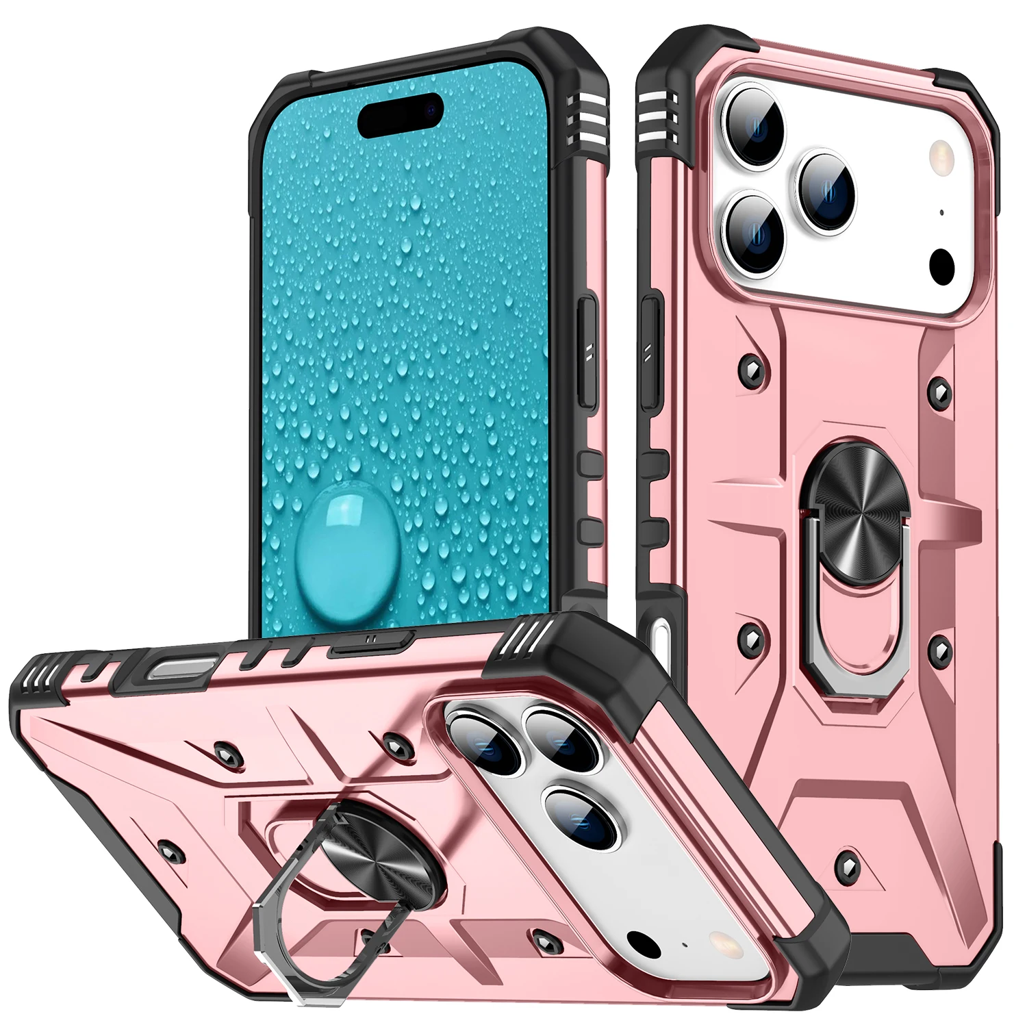 Air Armor Shockproof Magnetic Car Ring Holder Heavy Duty Protective Case
