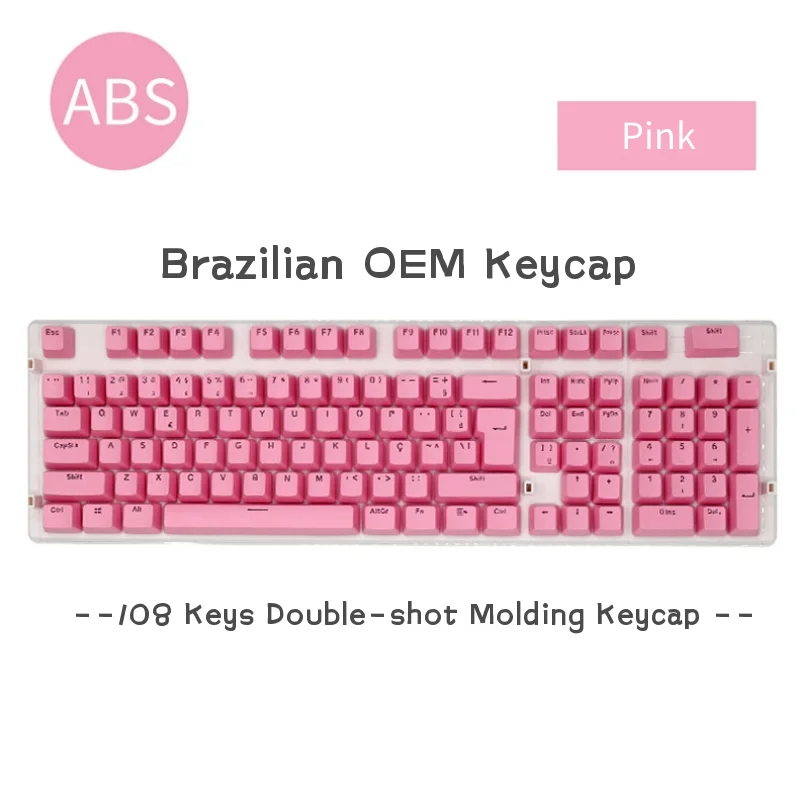 Backlit Minimalismo Key Caps 108 Chaves Abs Keycaps Brasileiros 108 Chaves Perfil Oem Teclado Mecânico Tiro Duplo