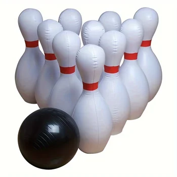 Set da bowling in PVC durevole da 7 pezzi per intrattenimento per adulti e bambini Giochi per interni ed esterni Palloni da spiaggia gonfiabili da bowling