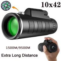 10x42 HD Powerful Portable Monocular Telescope BAK4 Prism for Outdoor Travel Camping,Hiking,Hunting,Bird watching, Holiday Gifts 1