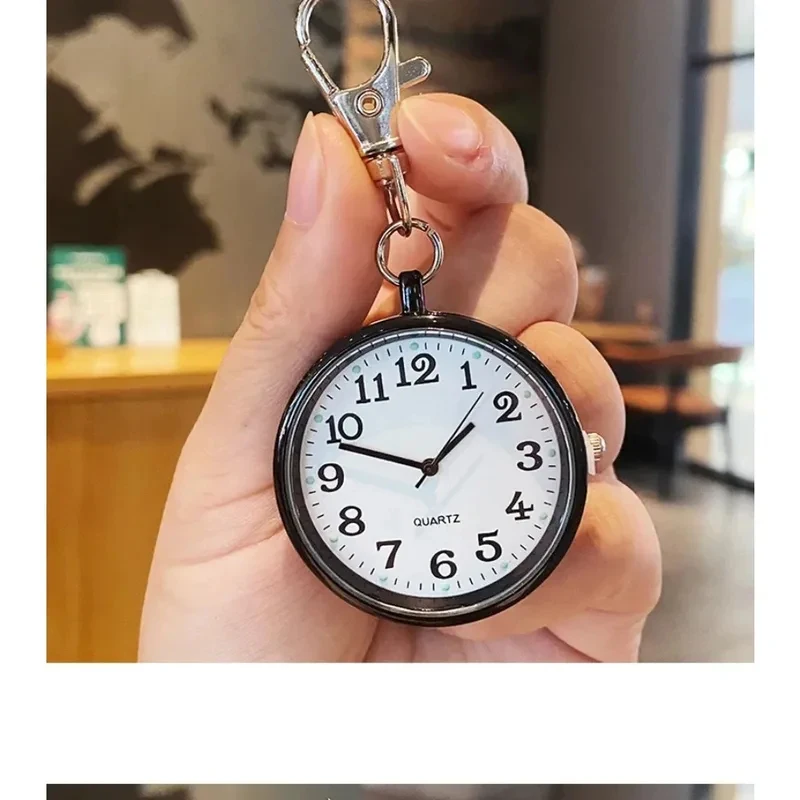 새롭고 귀여운 컴팩트 쿼츠 포켓 시계(키체인 포함) ? 남녀공용 쿼츠 시계, 남성용, 여성용, 미니멀리스트 시계, 어린이를 위한 선물
