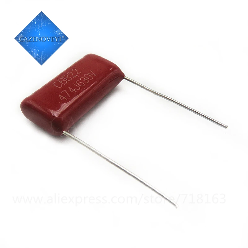 

630V474J 0,47 UF 470NF шаг 20 мм 630 в 474 CBB полипропиленовый пленочный конденсатор