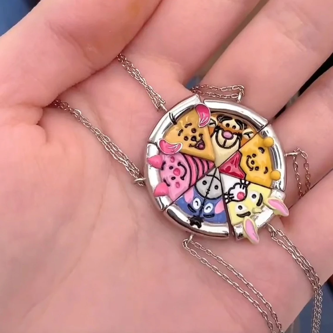 Pizza Friendship Necklaces For Disney Magnetic Necklace Cartoon