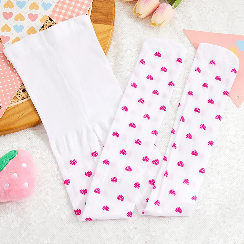 

Kids Girls Pantyhose Sweet Elastic Waist Heart Pattern Stockings Slim Fit Socks Tights