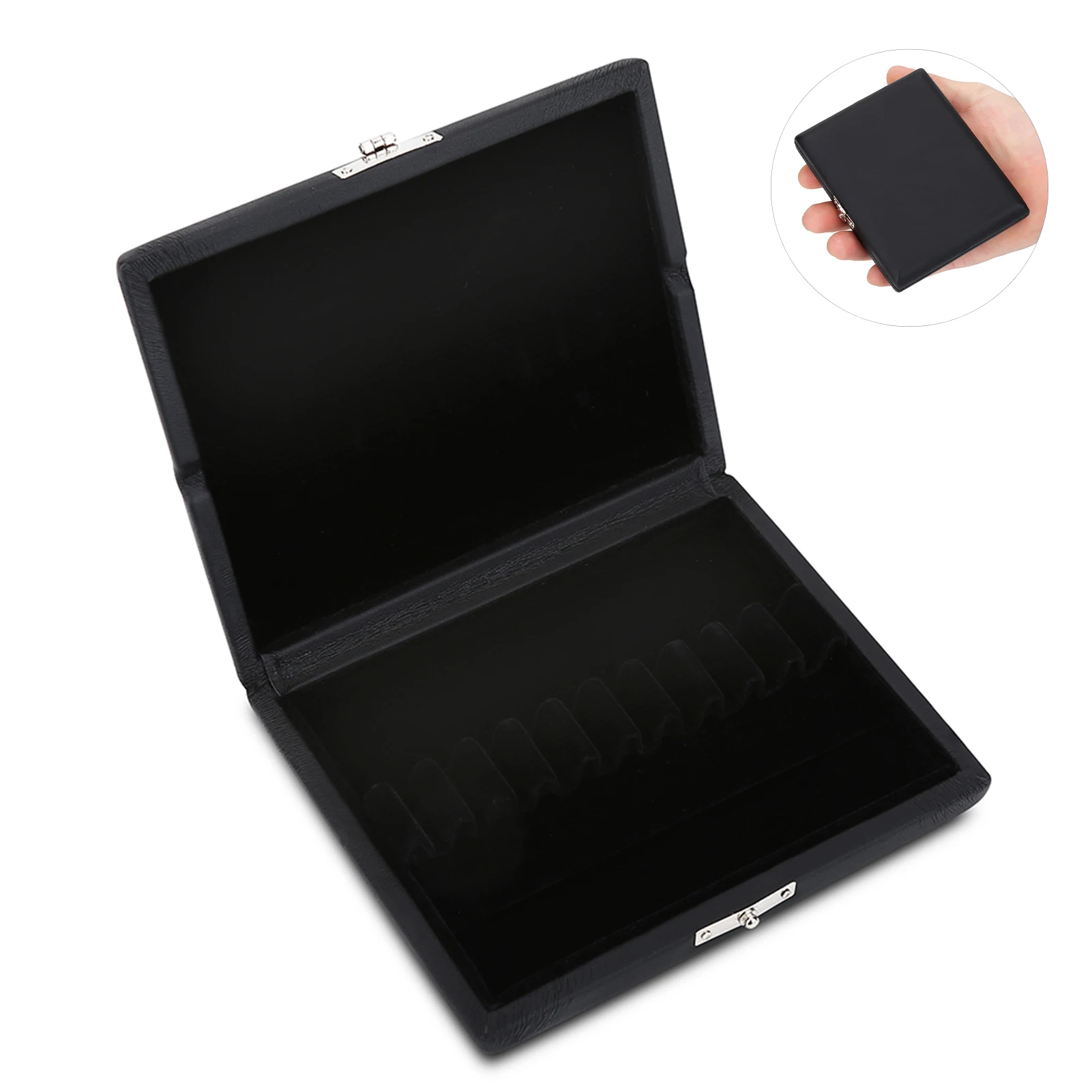 Elegant Wooden Oboe Reed Storage Box with PU Leather Cover - Holds Up to 12 Reeds