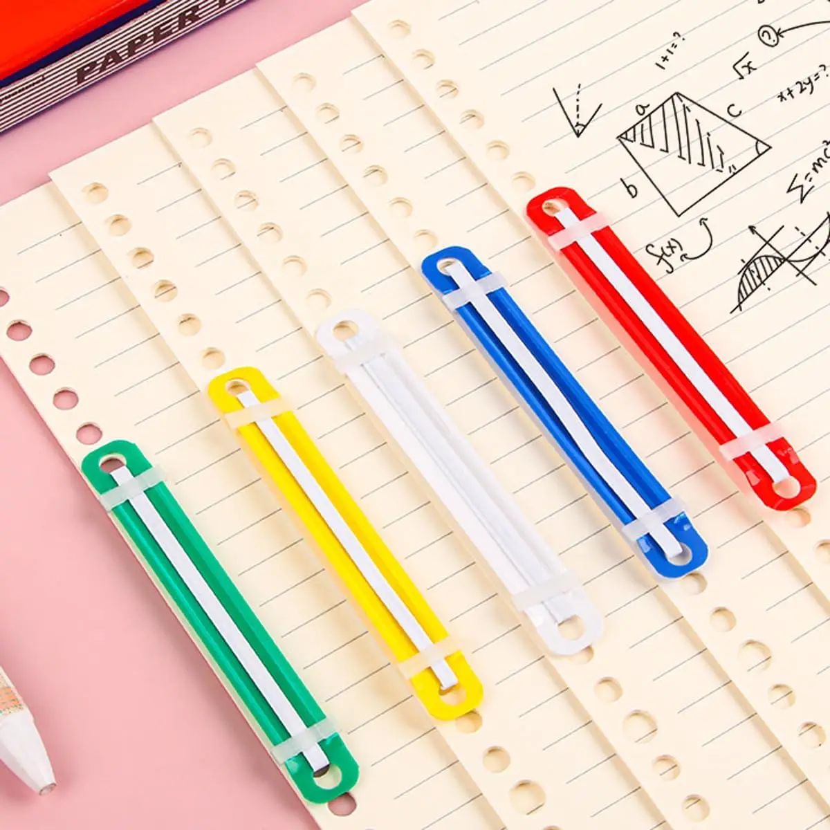 50sets binding clips, paper organizer binders, file color plastic paper fasteners suitable for office and home use - 3