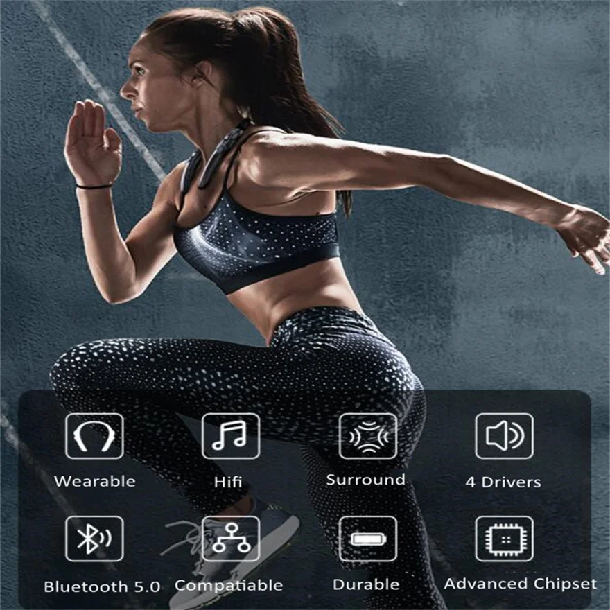 Portable Neck Hanging Bluetooth Speaker Wireless Stereo System_voghion.com