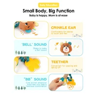 Hochets pour bébé, Animal en peluche doux, poignée à main, jouets pour bébé, Shaker froissé, grinçant, jouets apaisants sensoriels, cadeaux pour tout-petits 4
