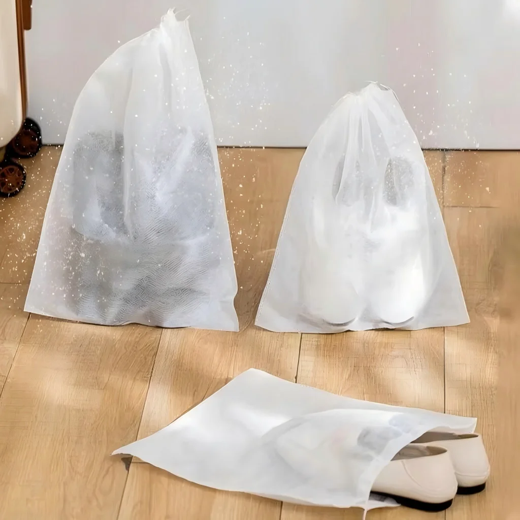 Borsa da Viaggio Portatile in Tessuto Non Tessuto, Organizer Minimalista con Tasche Classificate e Impermeabili per Vestiti e Scarpe - immagine 6