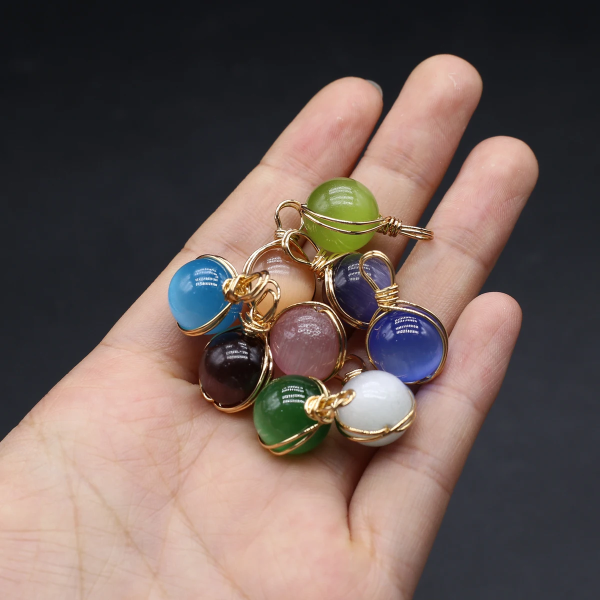 

2pcs Natural Stone Pendant Moon Star Ball Irregular Quartz Healing Crystals Stone Charms For Jewelry Making DIY Necklaces