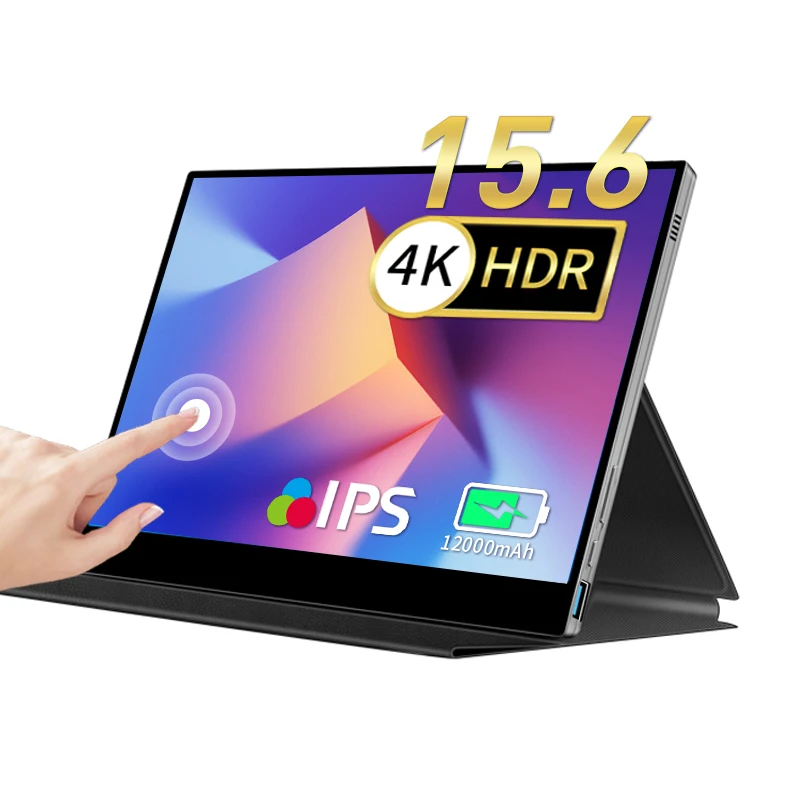 15.6inch 4k Touch Screen Portable Monitor with Battery Portable