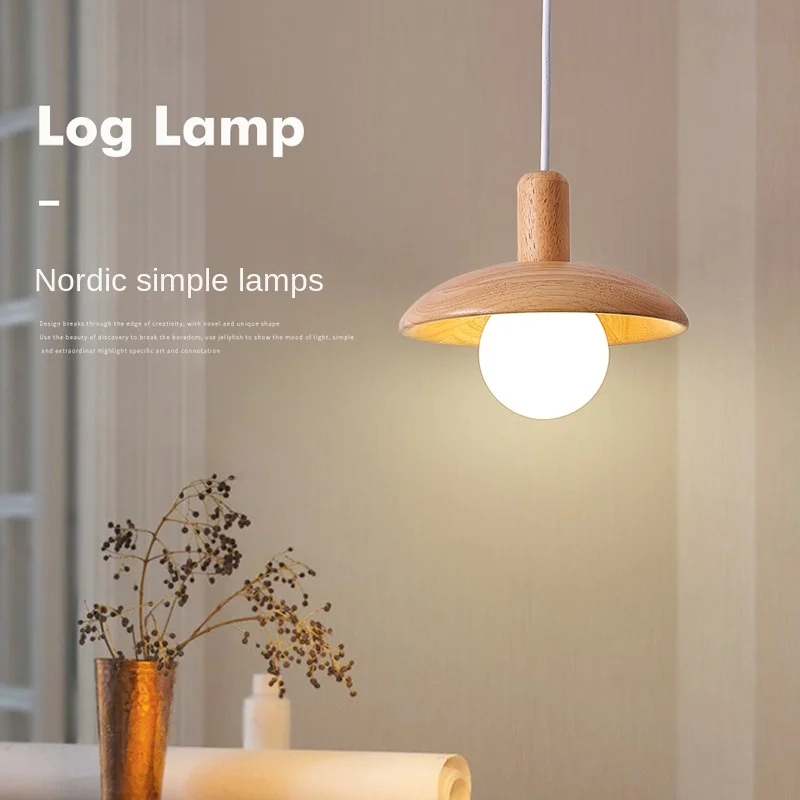 

Modern Minimalist Chandelier Creative Restaurant Wooden Pendant Lights Indoor Living Room Bedroom Bedside Decorative Light