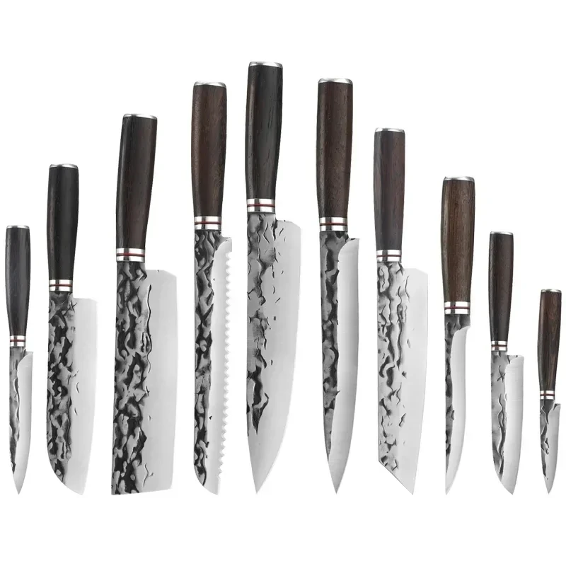 

Japanese Santoku Salmon Knife Professional Kitchen Knives Sets Wood Handle Sharp Cleaver Fish Fillet Peeling Knife
