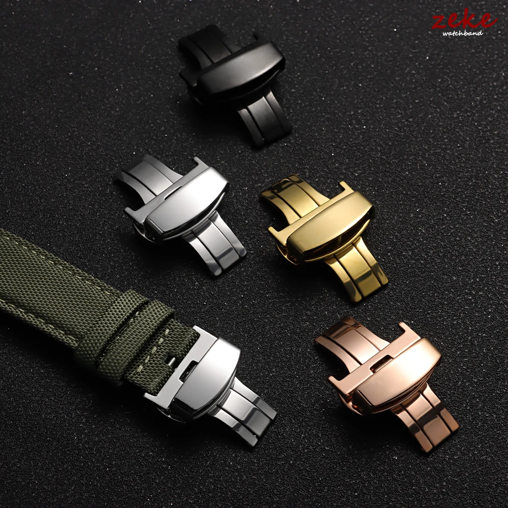 Sleek Stainless Steel Butterfly Deployment Buckle with Double Click Clasp